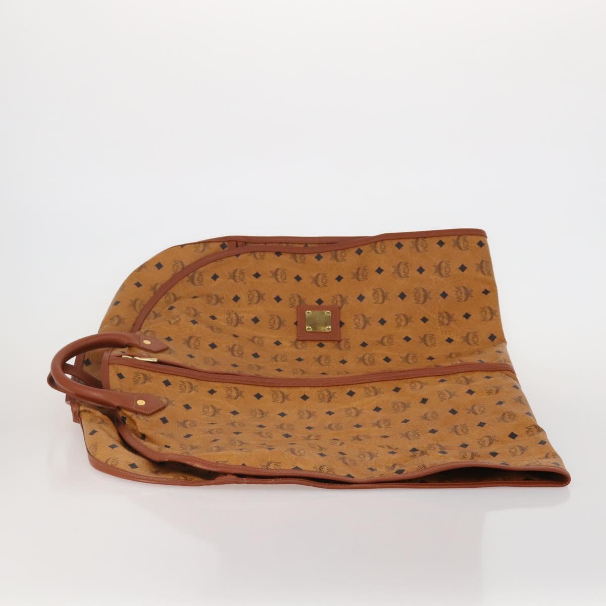 MCM Vicetos Logogram Garment Cover Leather Brown Gold Auth BA13677V