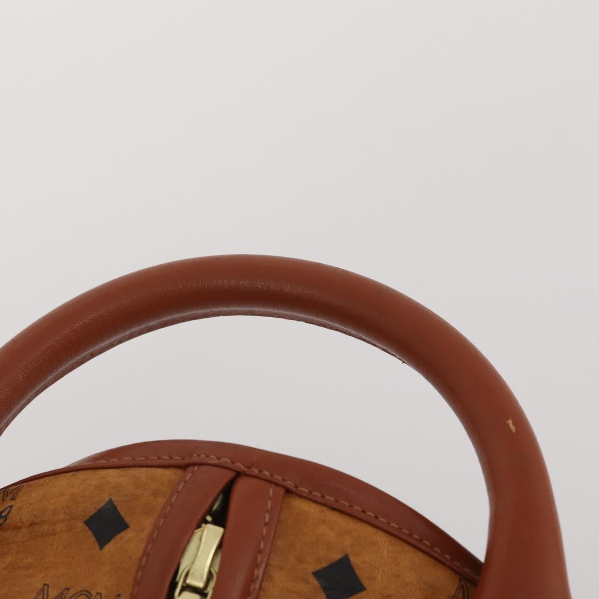 MCM Vicetos Logogram Garment Cover Leather Brown Gold Auth BA13677V