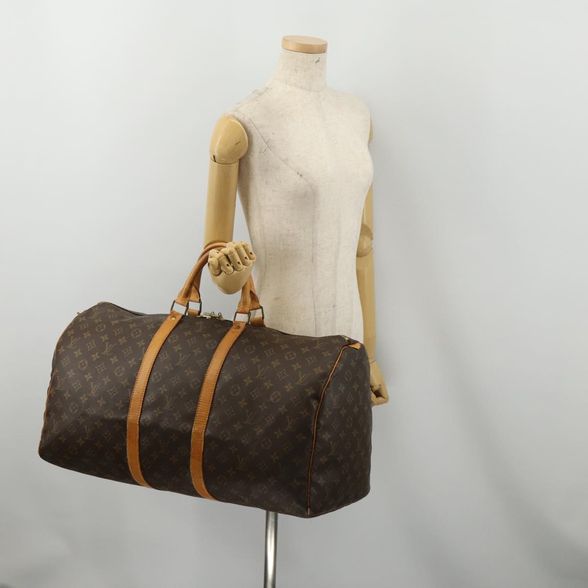 LOUIS VUITTON Monogram Keepall 55 Boston Bag M41424 LV Auth BA13678