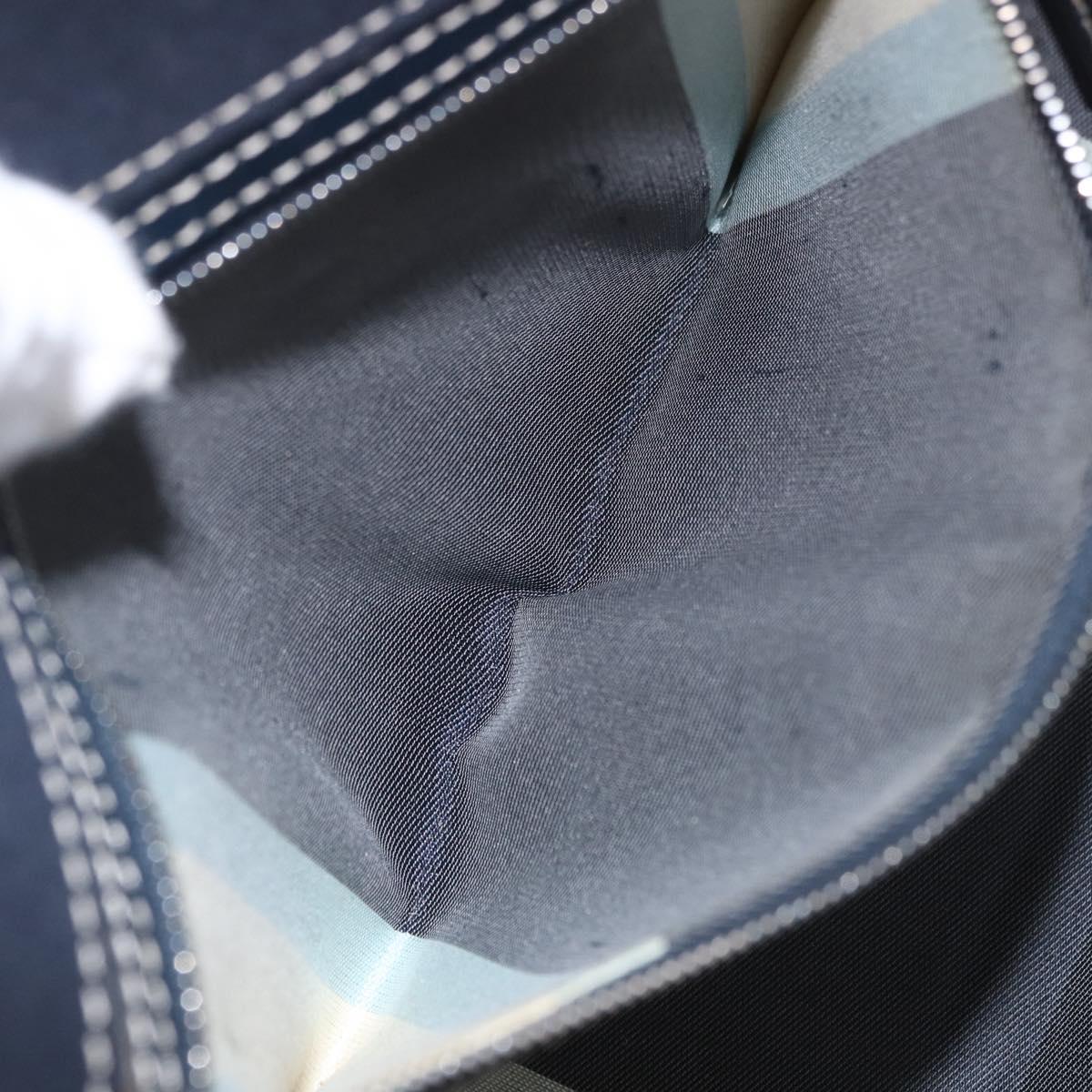 FENDI Mamma Baguette Tote Bag Canvas Navy Silver Auth BA13682V