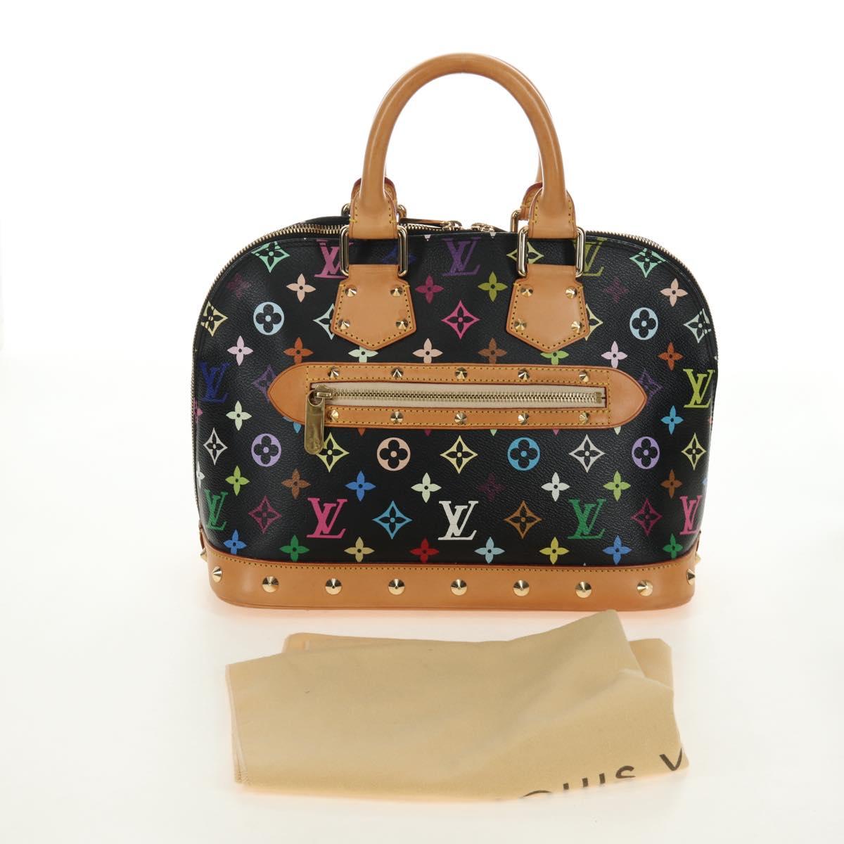 LOUIS VUITTON Monogram Multicolor Alma Hand Bag Black M92646 LV Auth BA13683SAV