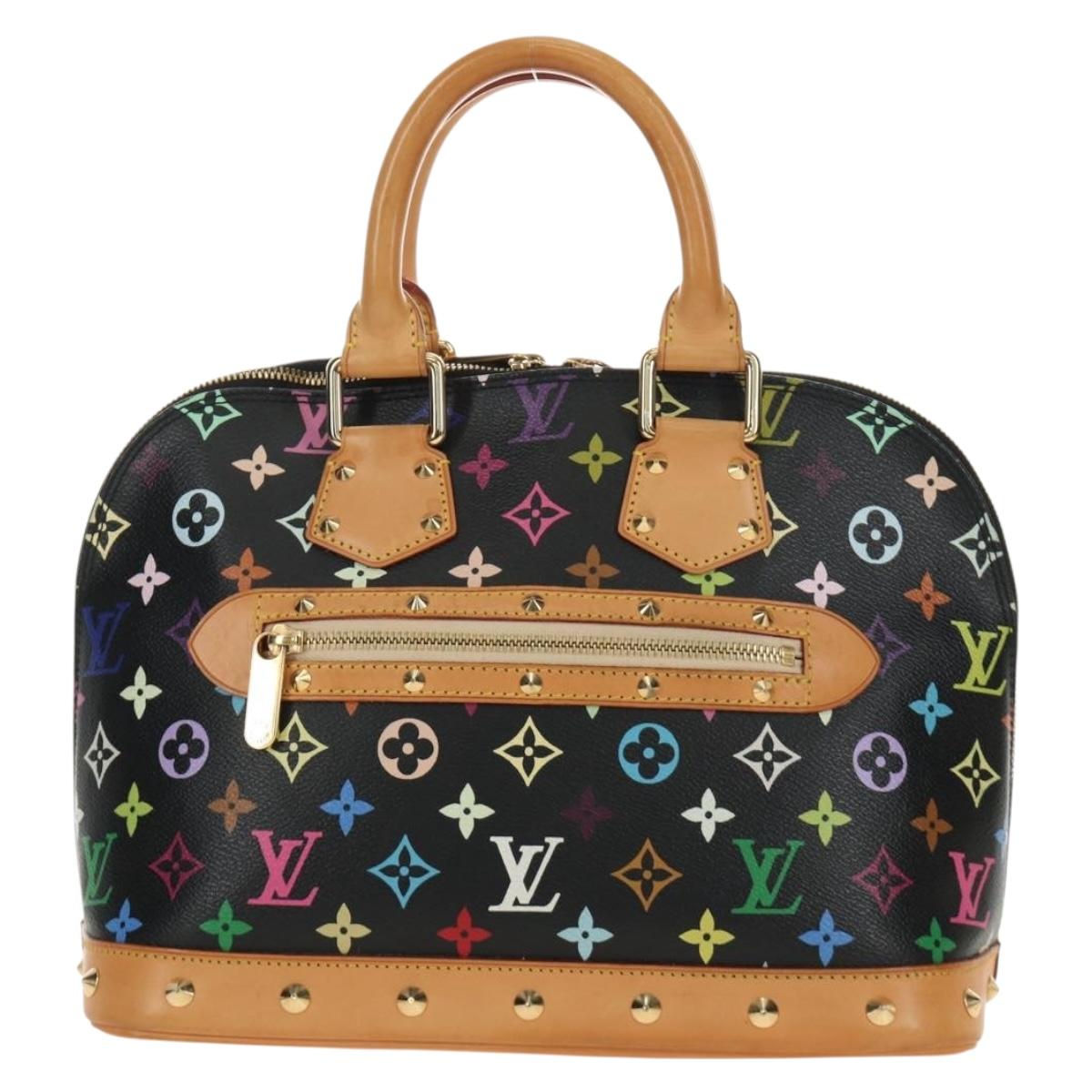 LOUIS VUITTON Monogram Multicolor Alma Hand Bag Black M92646 LV Auth BA13683SAV