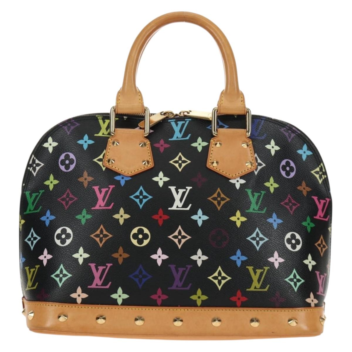 LOUIS VUITTON Monogram Multicolor Alma Hand Bag Black M92646 LV Auth BA13683SAV