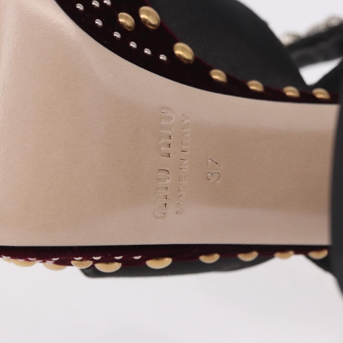 Miu Miu High Heels Velor Bordeaux Auth BA13689M