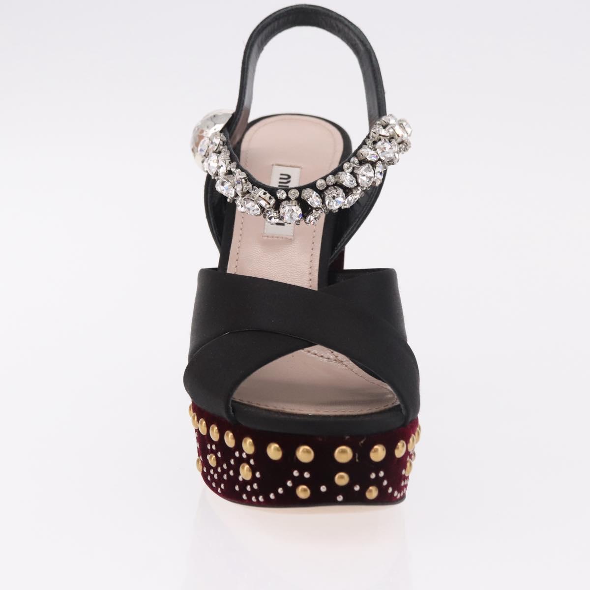 Miu Miu High Heels Velor Bordeaux Auth BA13689M