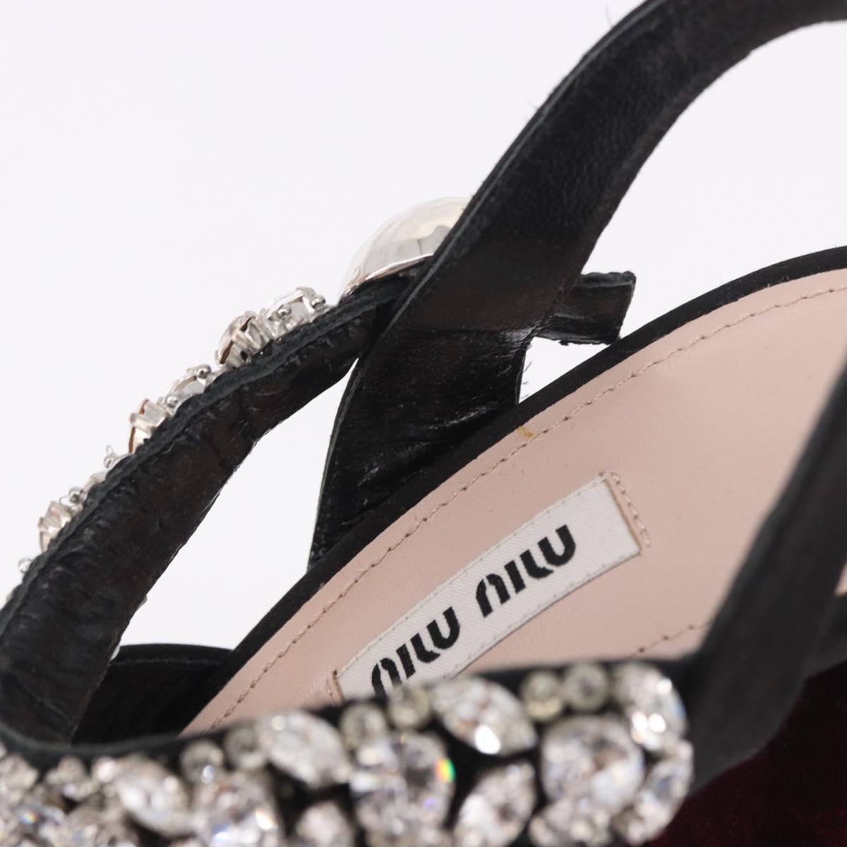 Miu Miu High Heels Velor Bordeaux Auth BA13689M