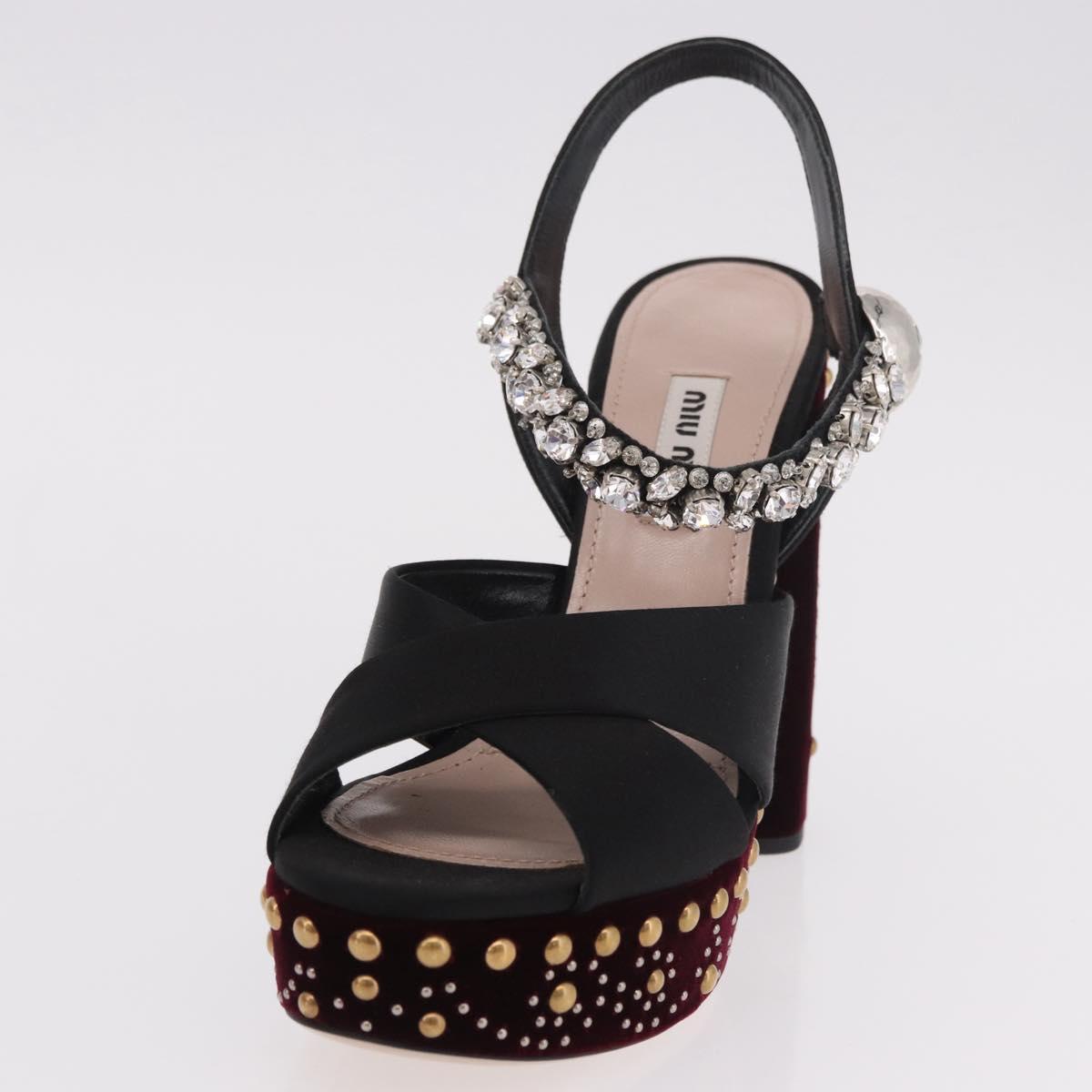 Miu Miu High Heels Velor Bordeaux Auth BA13689M