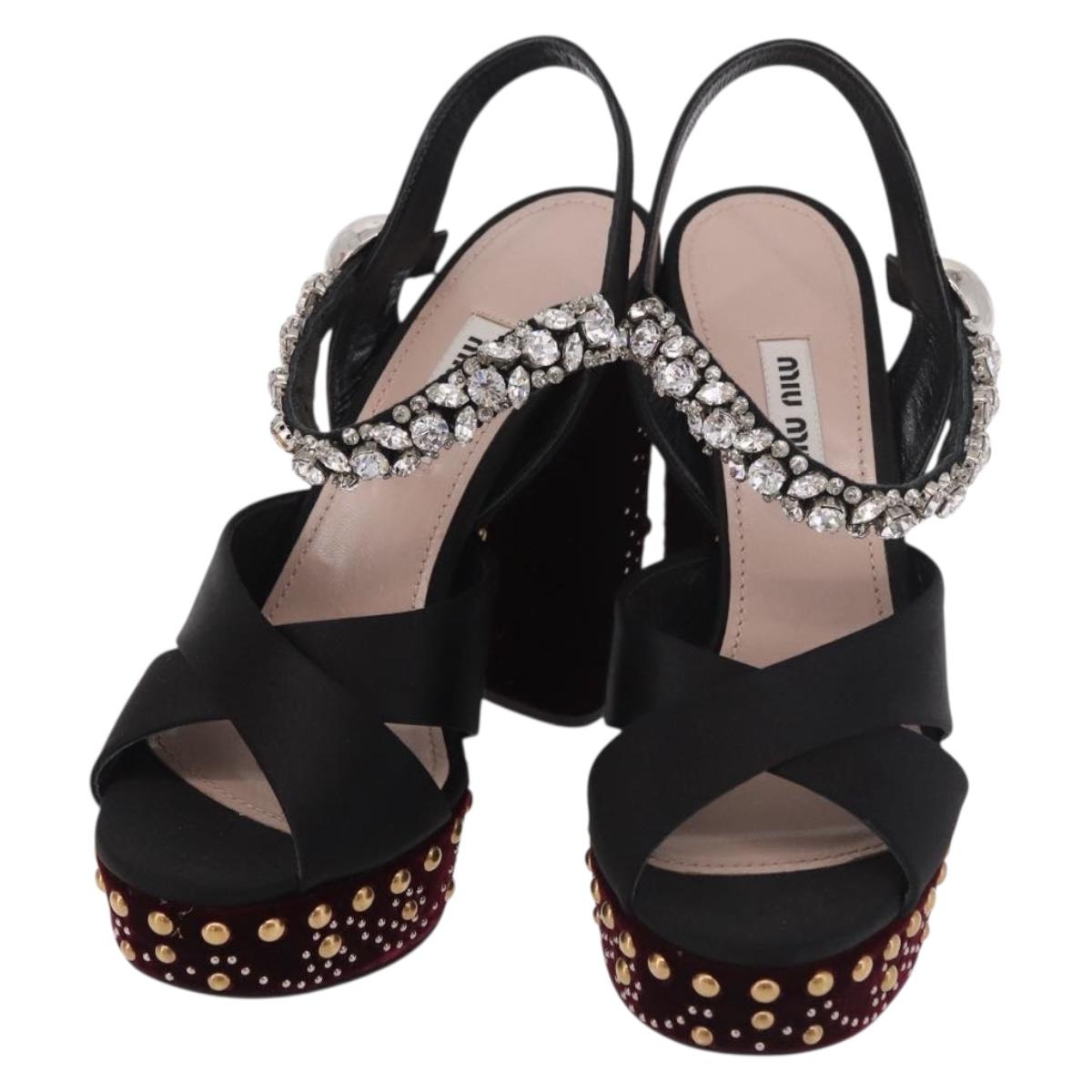Miu Miu High Heels Velor Bordeaux Auth BA13689M