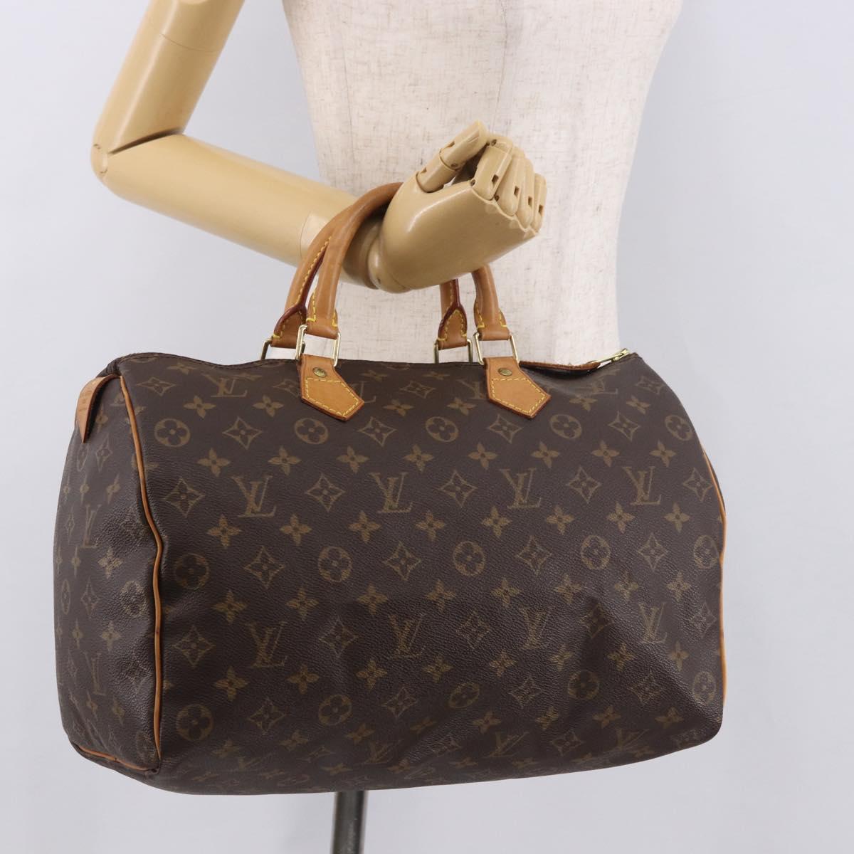 LOUIS VUITTON Monogram Speedy 35 Hand Bag M41524 LV Auth BA13690V