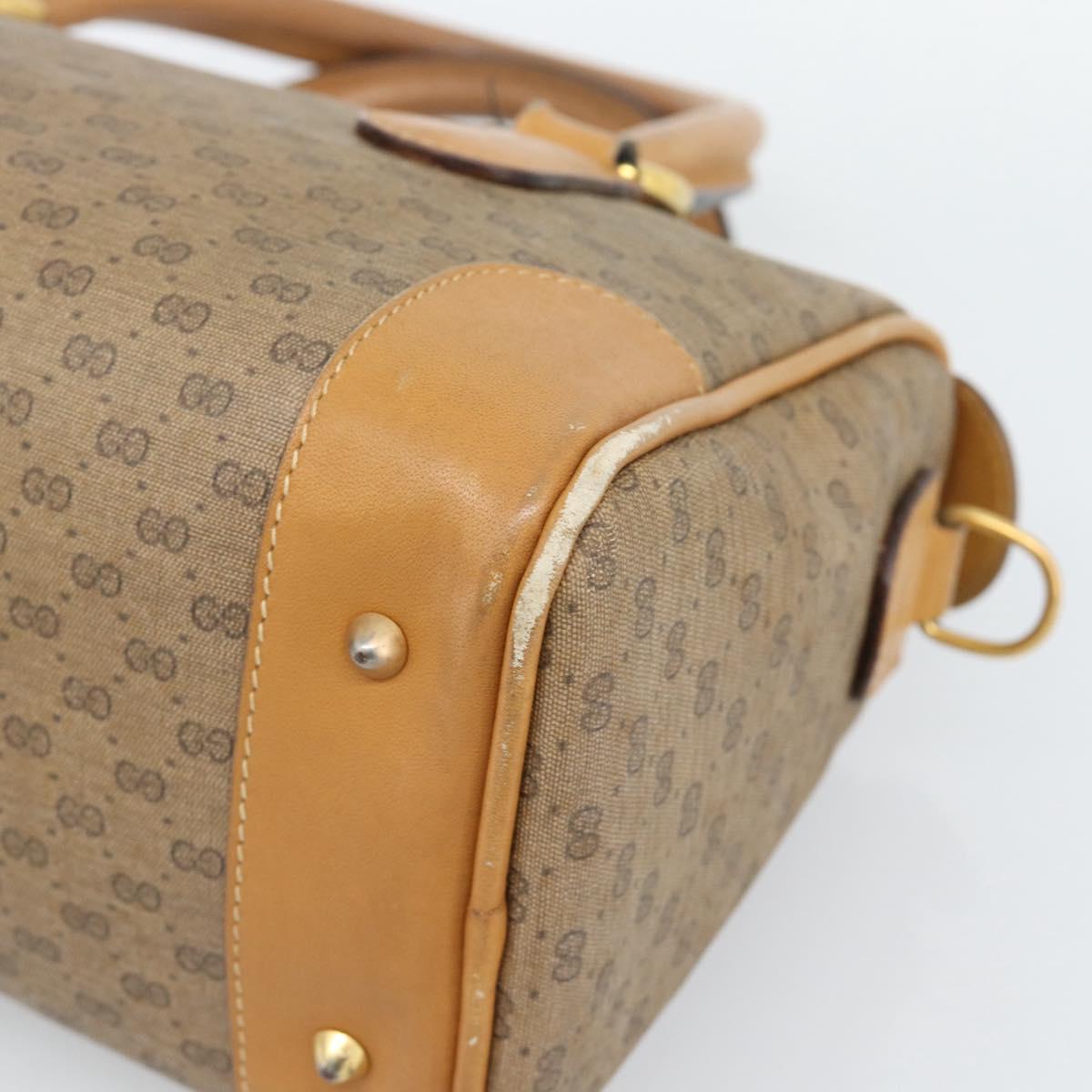 GUCCI Micro GG Supreme Boston Bag PVC Beige Gold 002 39 0069 Auth BA13701