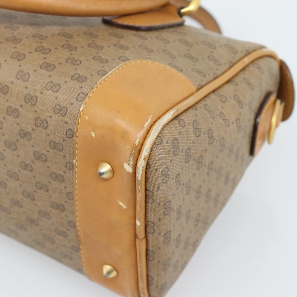 GUCCI Micro GG Supreme Boston Bag PVC Beige Gold 002 39 0069 Auth BA13701