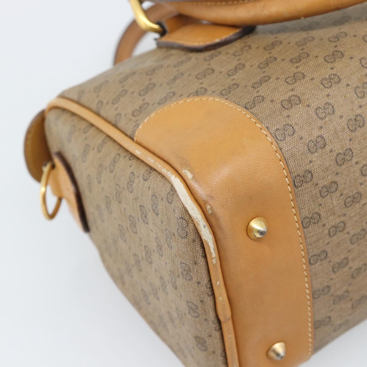 GUCCI Micro GG Supreme Boston Bag PVC Beige Gold 002 39 0069 Auth BA13701