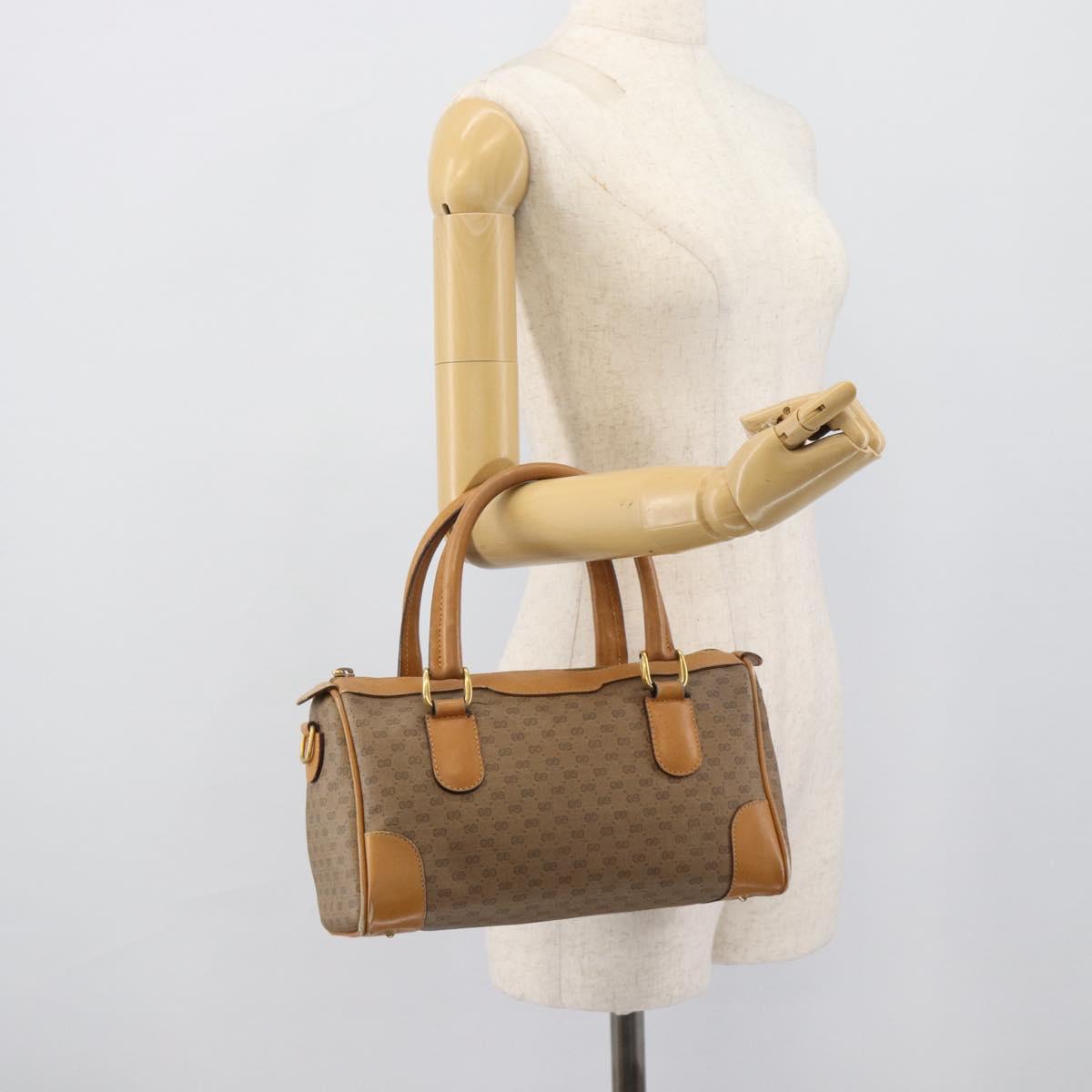 GUCCI Micro GG Supreme Boston Bag PVC Beige Gold 002 39 0069 Auth BA13701