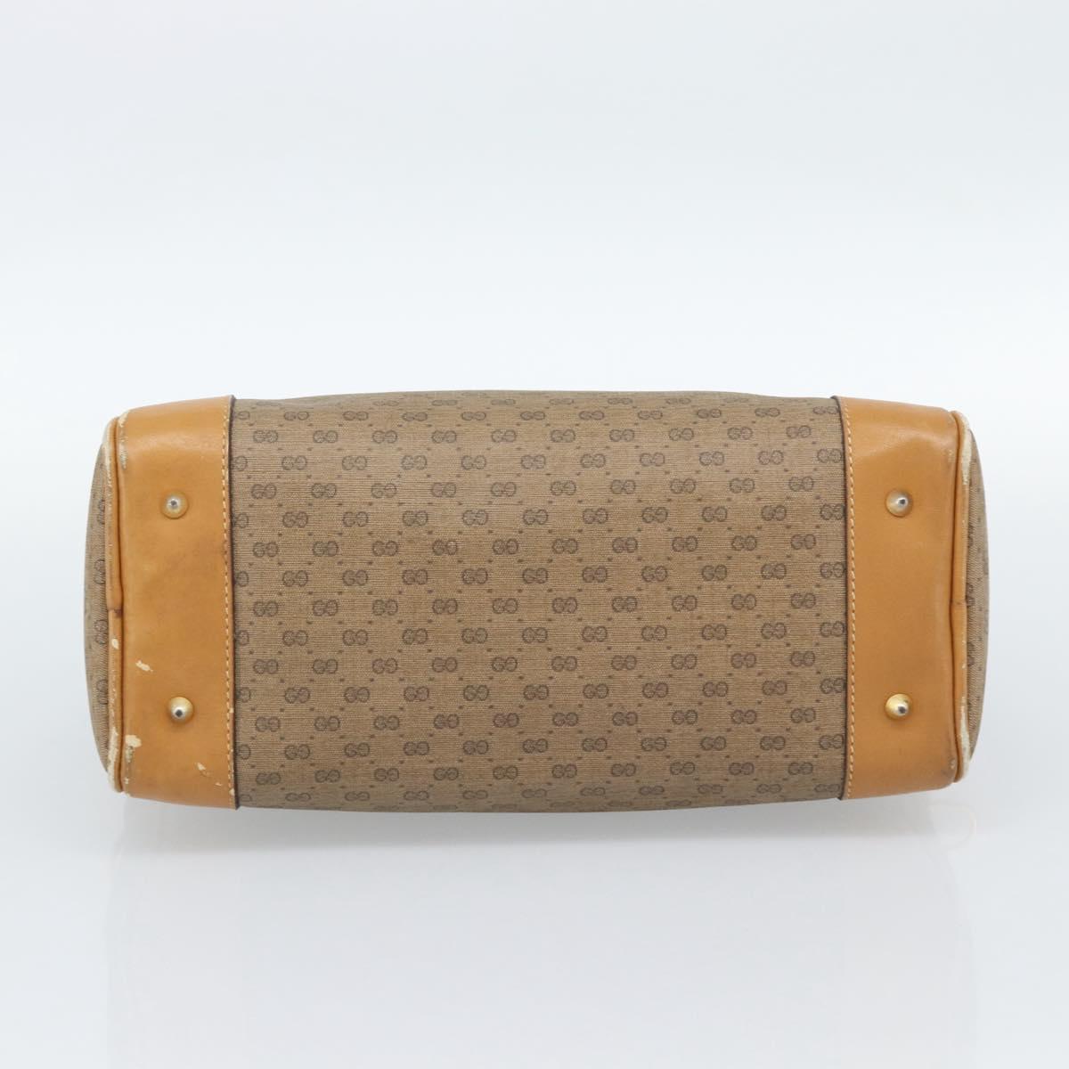 GUCCI Micro GG Supreme Boston Bag PVC Beige Gold 002 39 0069 Auth BA13701