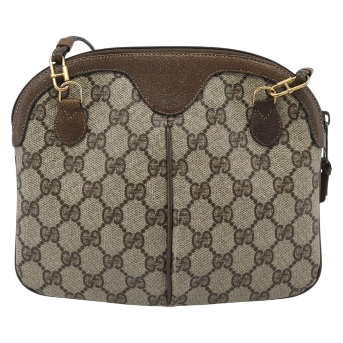GUCCI GG Supreme Web Sherry Line Shoulder Bag PVC Beige 904 02 047 Auth BA13710