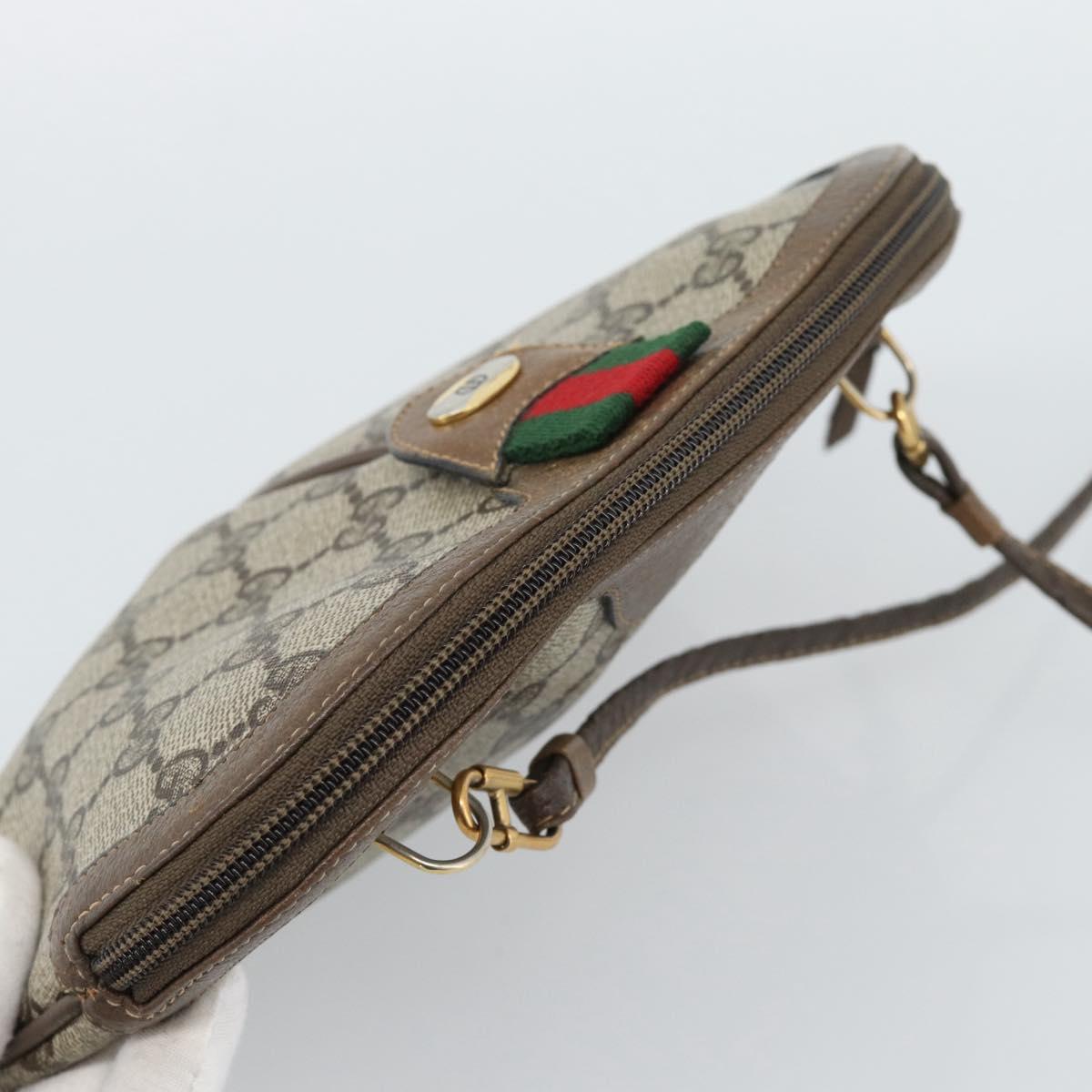 GUCCI GG Supreme Web Sherry Line Shoulder Bag PVC Beige 904 02 047 Auth BA13710