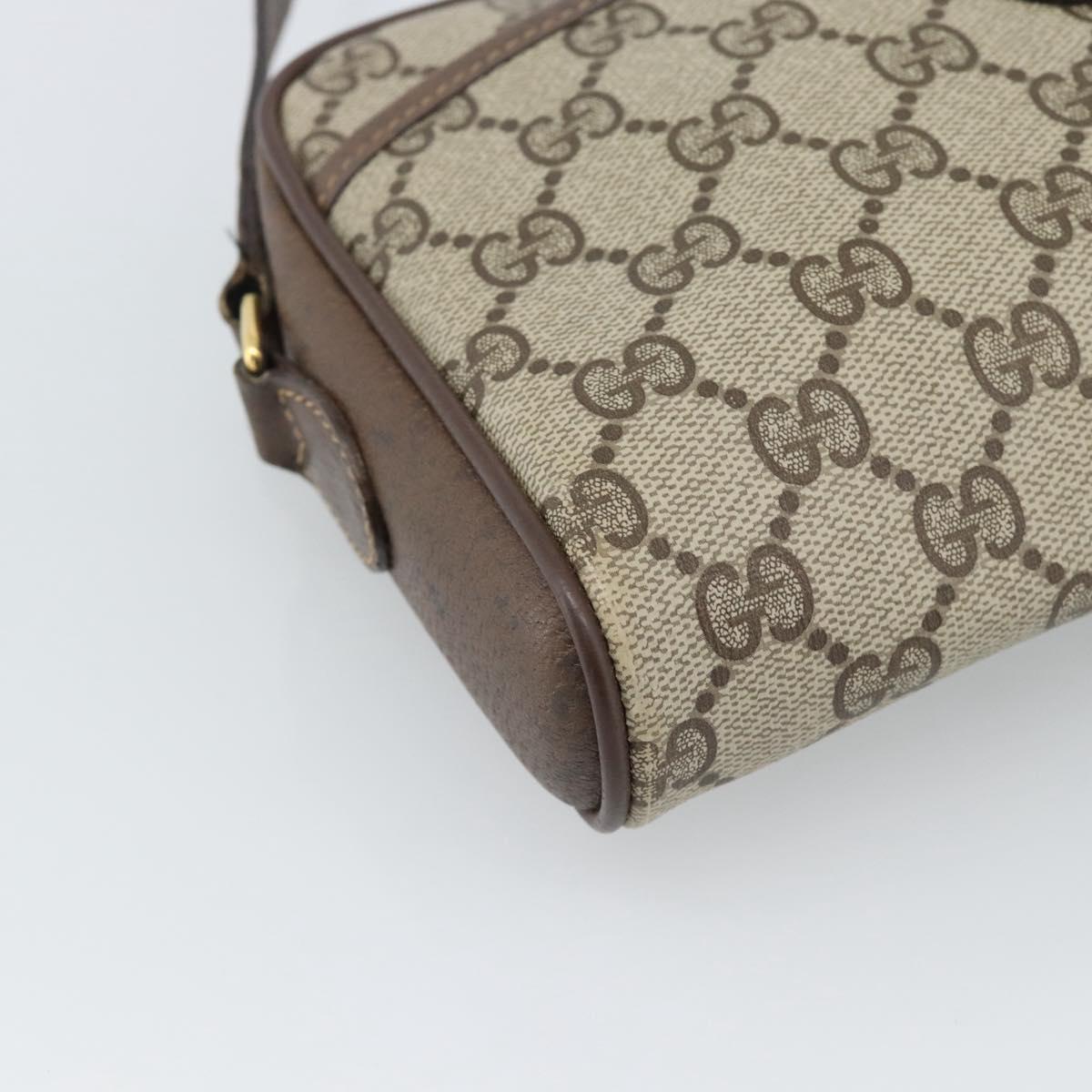 GUCCI GG Supreme Web Sherry Line Bag PVC Beige Gold 116 02 089 Auth BA13711