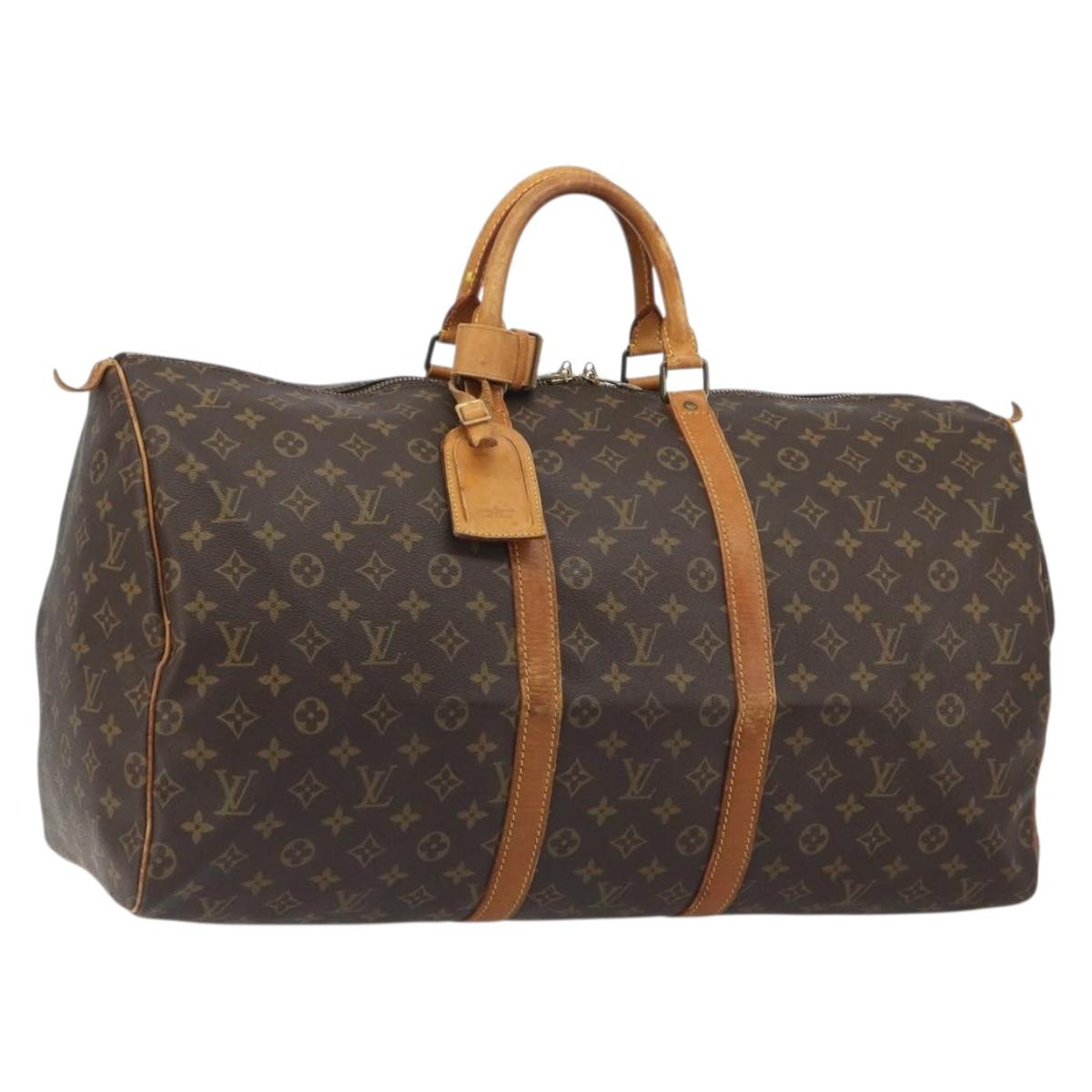 LOUIS VUITTON Monogram Keepall 55 Boston Bag M41424 LV Auth BA13713