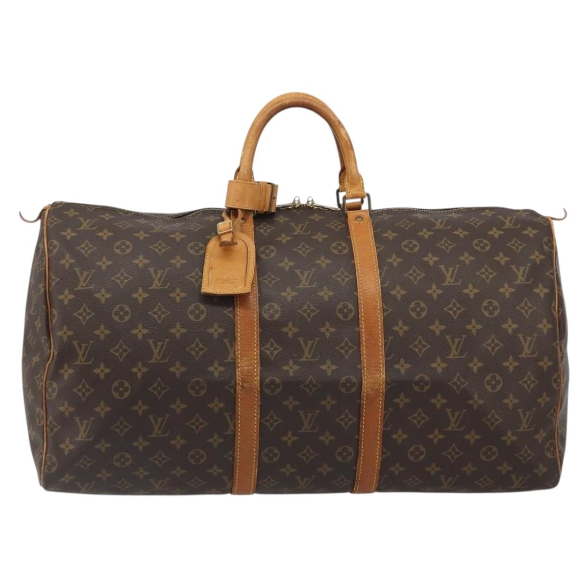 LOUIS VUITTON Monogram Keepall 55 Boston Bag M41424 LV Auth BA13713