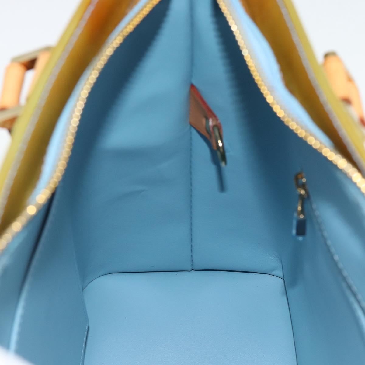 LOUIS VUITTON Monogram Vernis Houston Hand Bag Baby Blue M91005 LV Auth BA13714A