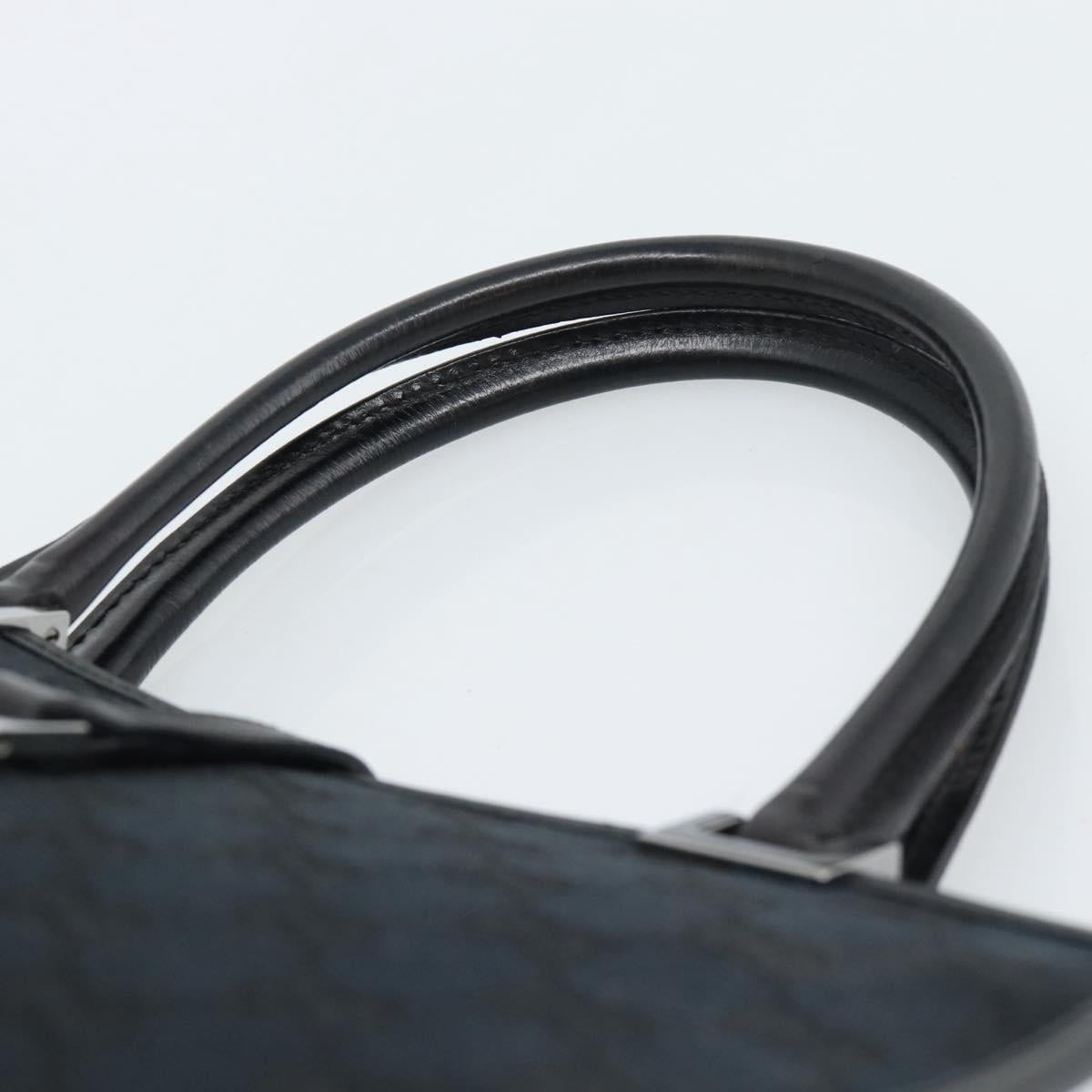 GUCCI GG Canvas Jackie Hand Bag Leather Black Silver 002 1065 Auth BA13717V