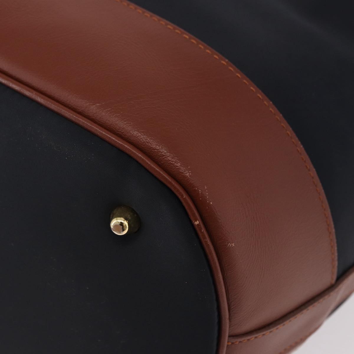 SAINT LAURENT Purse Shoulder Bag Nylon Black Gold Auth BA13718A