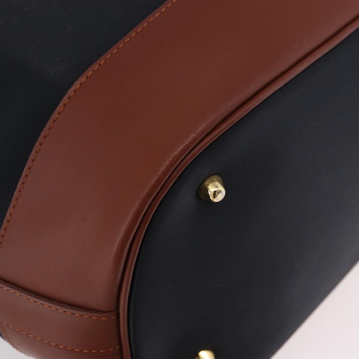SAINT LAURENT Purse Shoulder Bag Nylon Black Gold Auth BA13718A