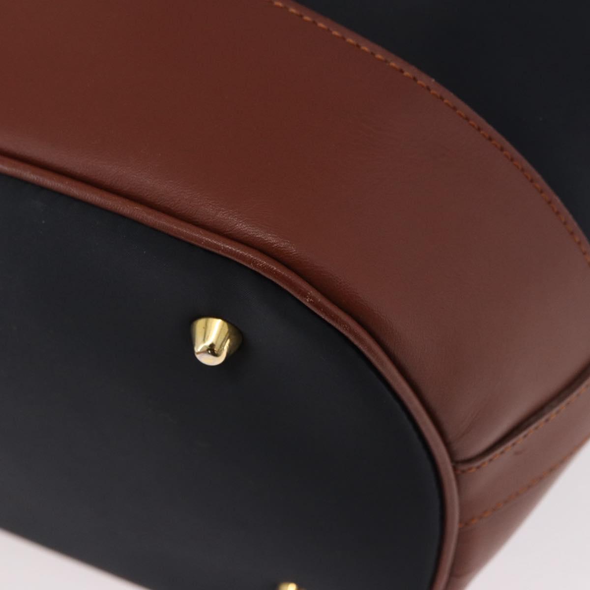 SAINT LAURENT Purse Shoulder Bag Nylon Black Gold Auth BA13718A