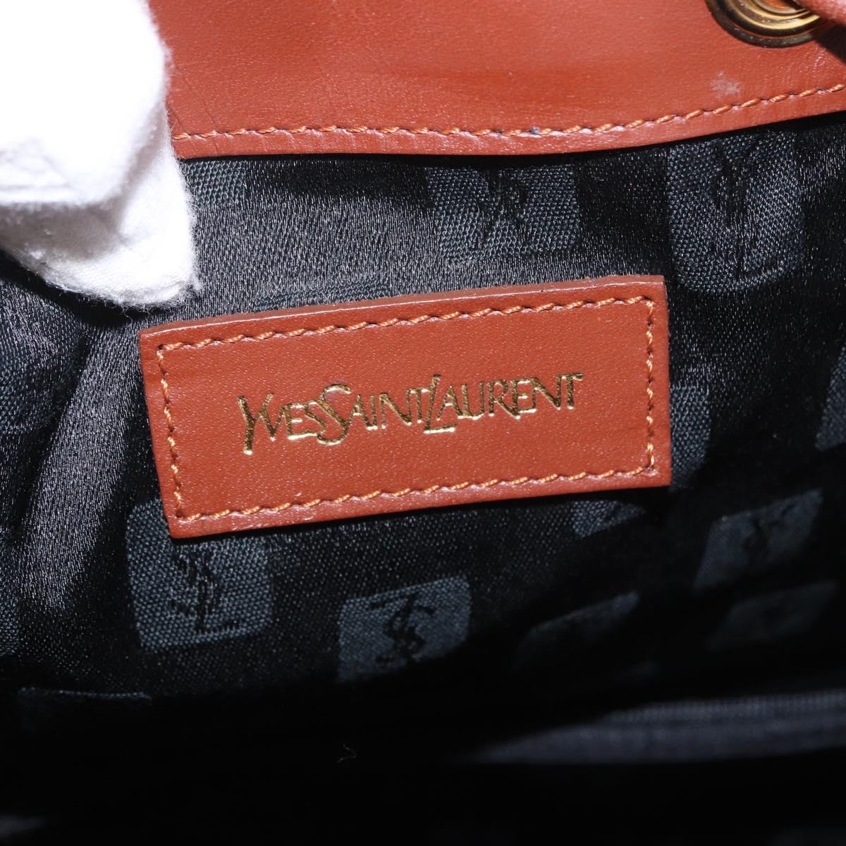 SAINT LAURENT Purse Shoulder Bag Nylon Black Gold Auth BA13718A