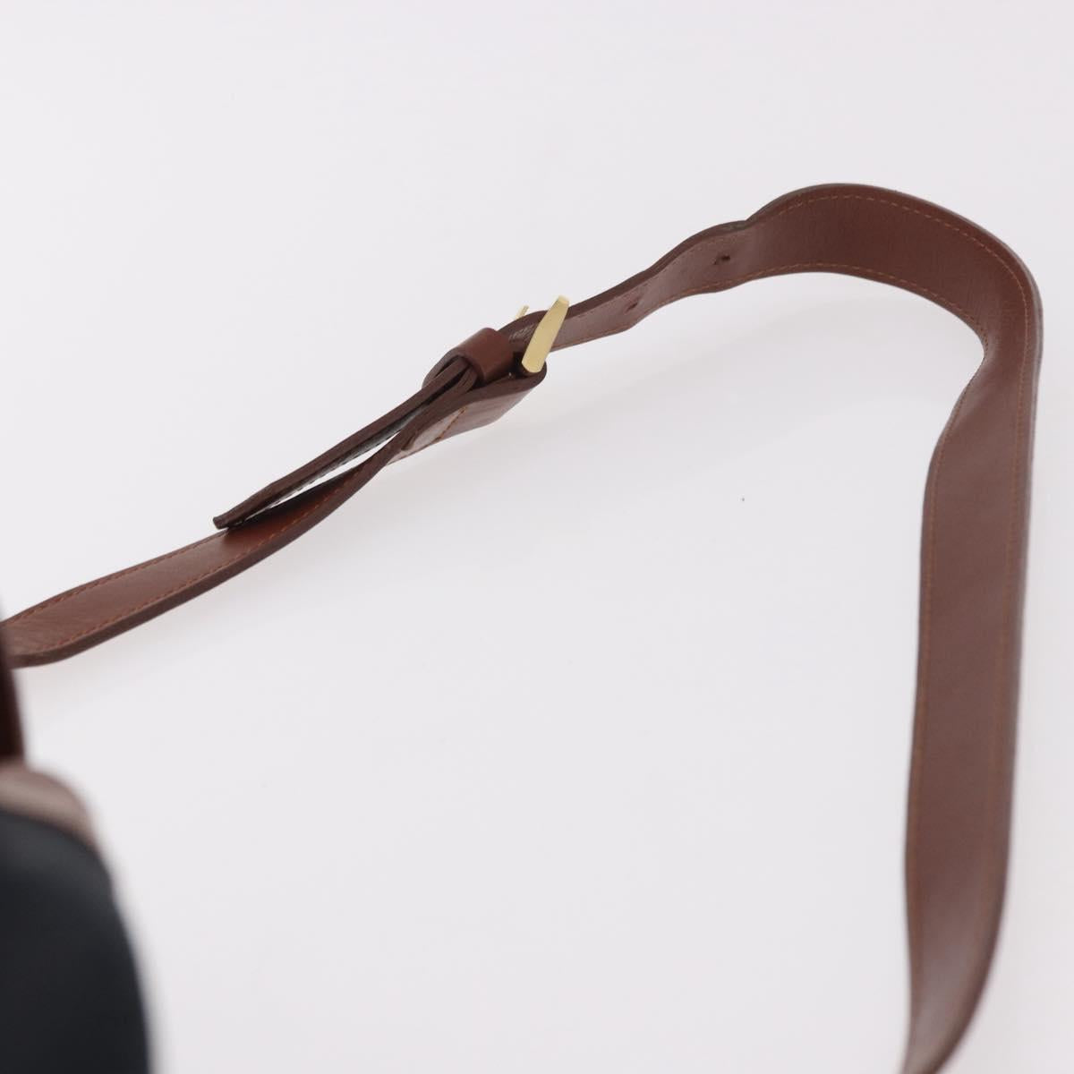 SAINT LAURENT Purse Shoulder Bag Nylon Black Gold Auth BA13718A