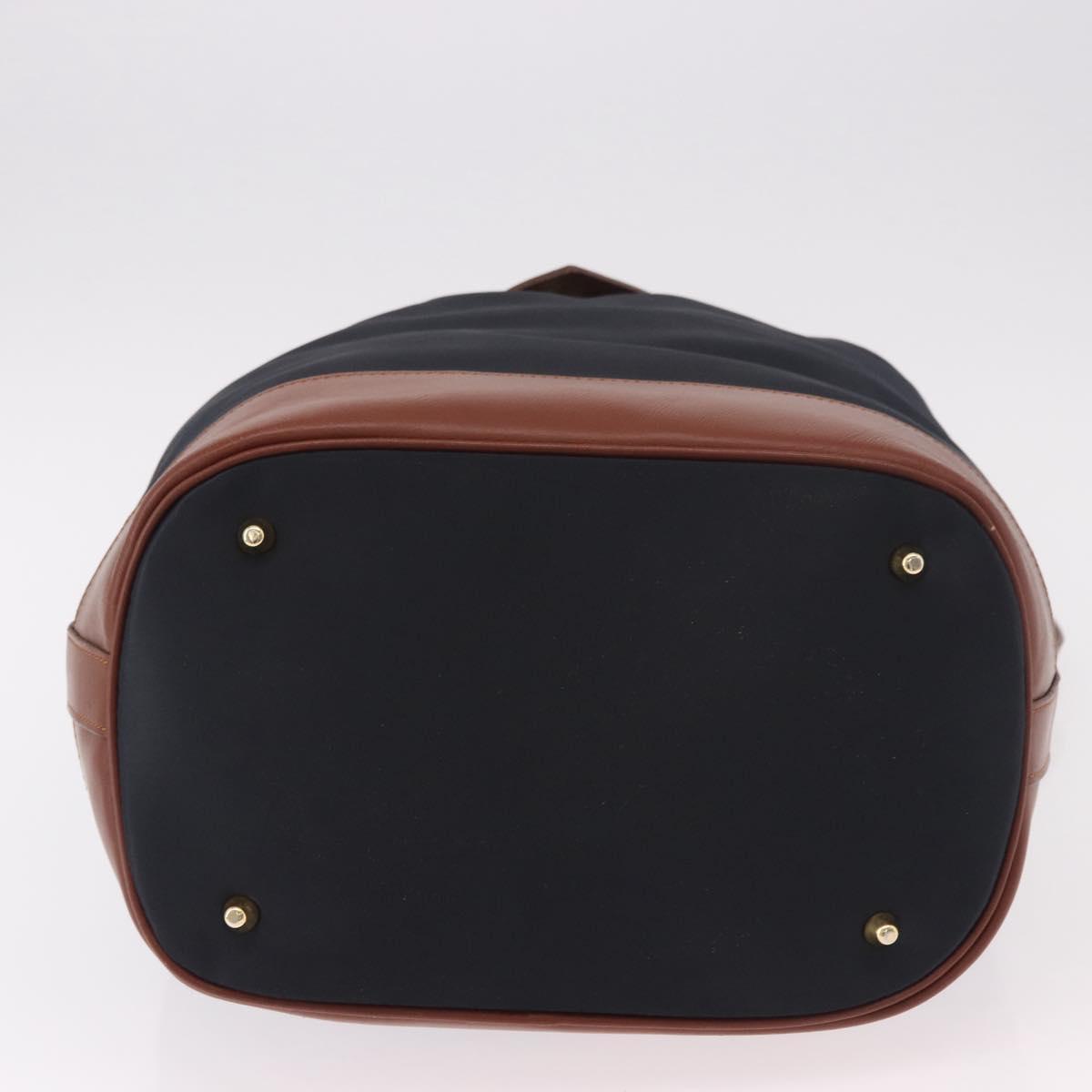 SAINT LAURENT Purse Shoulder Bag Nylon Black Gold Auth BA13718A