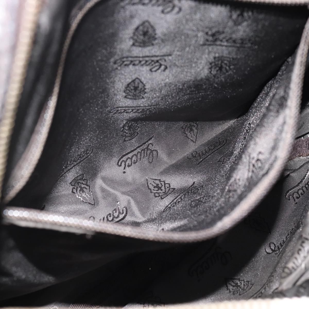 GUCCI GG Canvas Guccissima Shoulder Bag Leather Black Gold 201448 Auth BA13721A