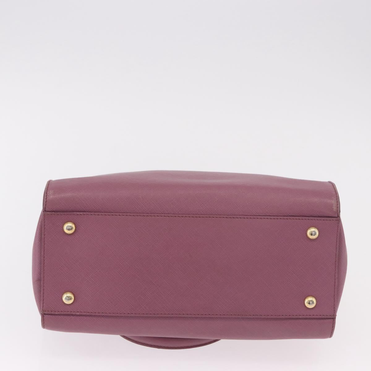 Salvatore Ferragamo Gancini Hand Bag Leather 2way Purple Gold Auth BA13724A