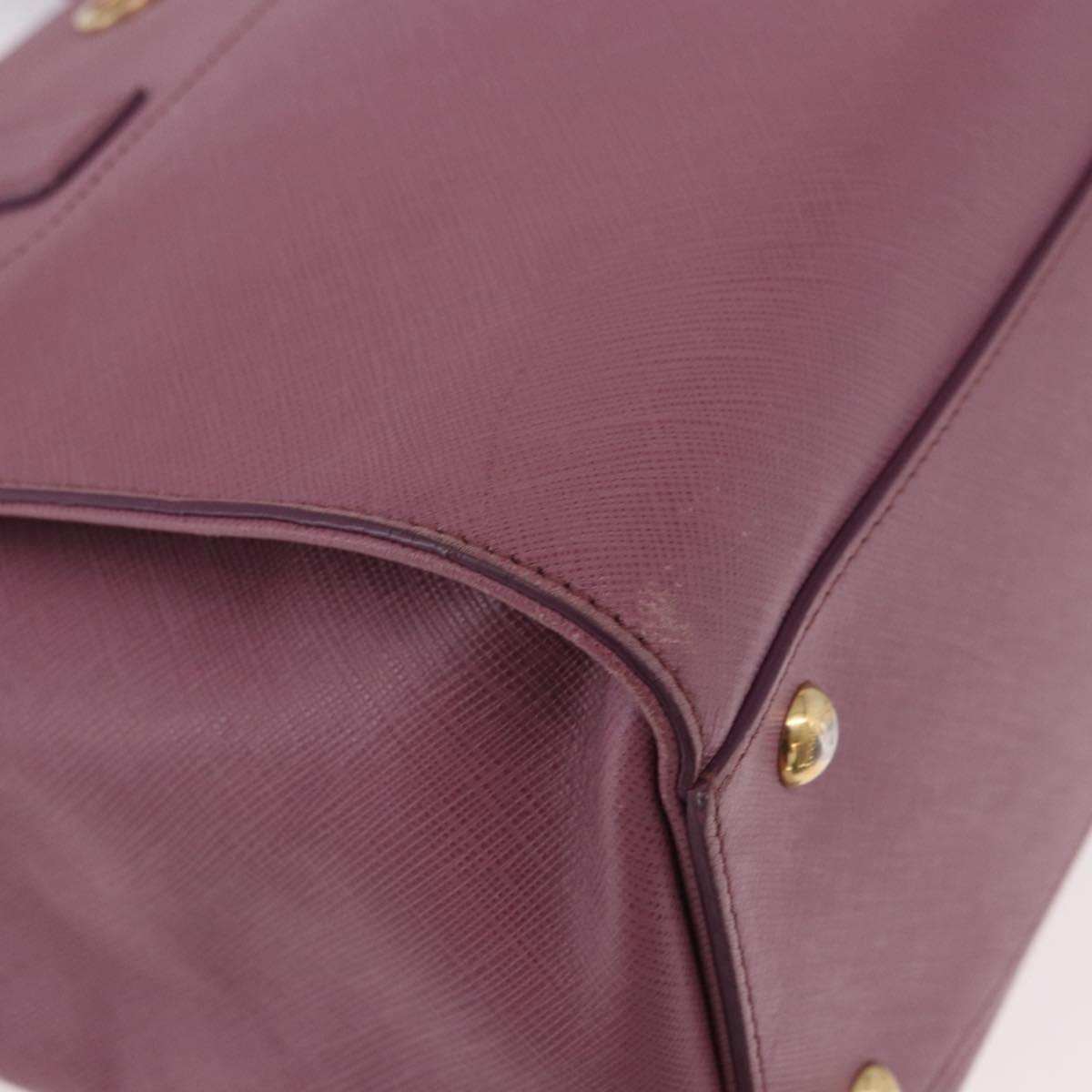 Salvatore Ferragamo Gancini Hand Bag Leather 2way Purple Gold Auth BA13724A
