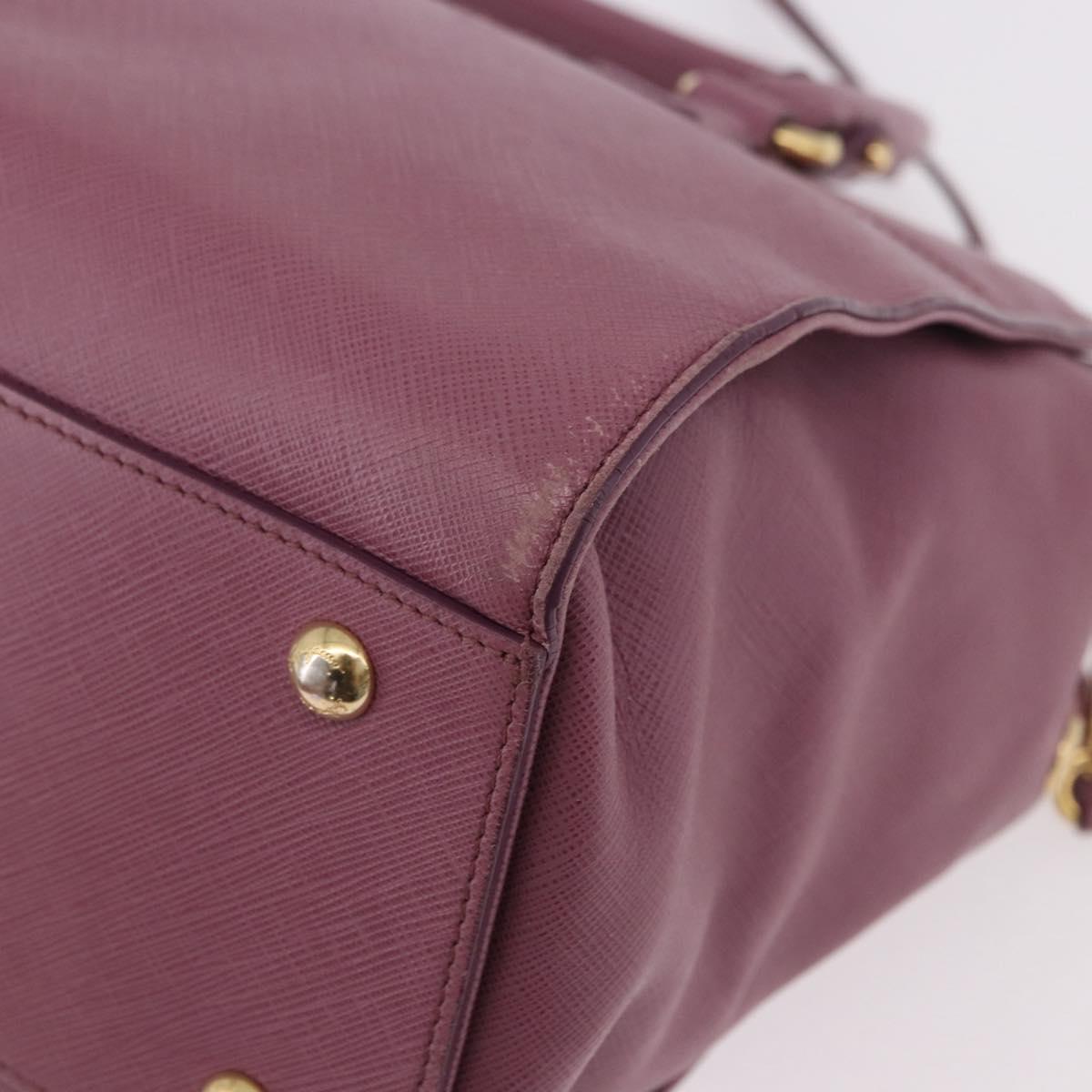 Salvatore Ferragamo Gancini Hand Bag Leather 2way Purple Gold Auth BA13724A