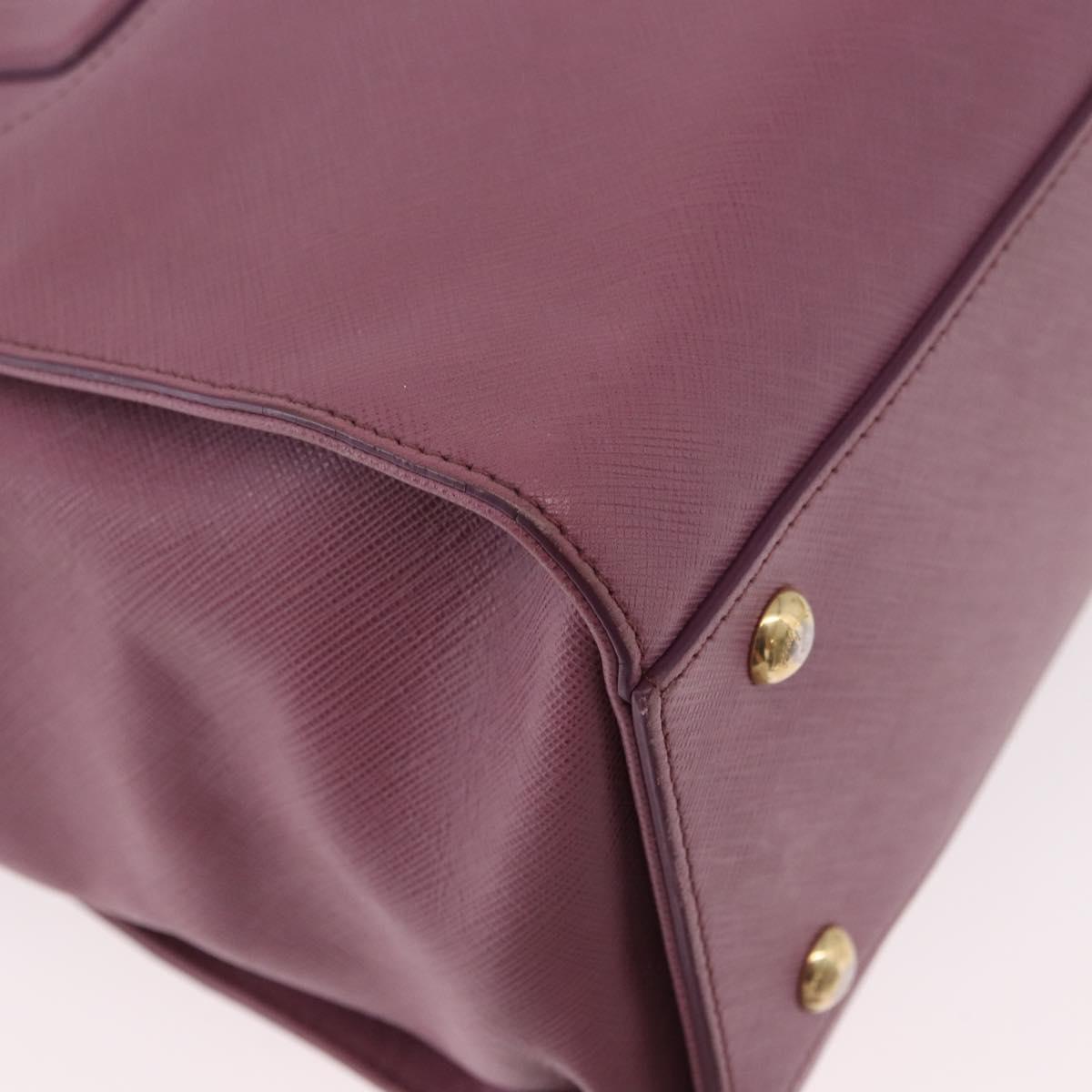 Salvatore Ferragamo Gancini Hand Bag Leather 2way Purple Gold Auth BA13724A
