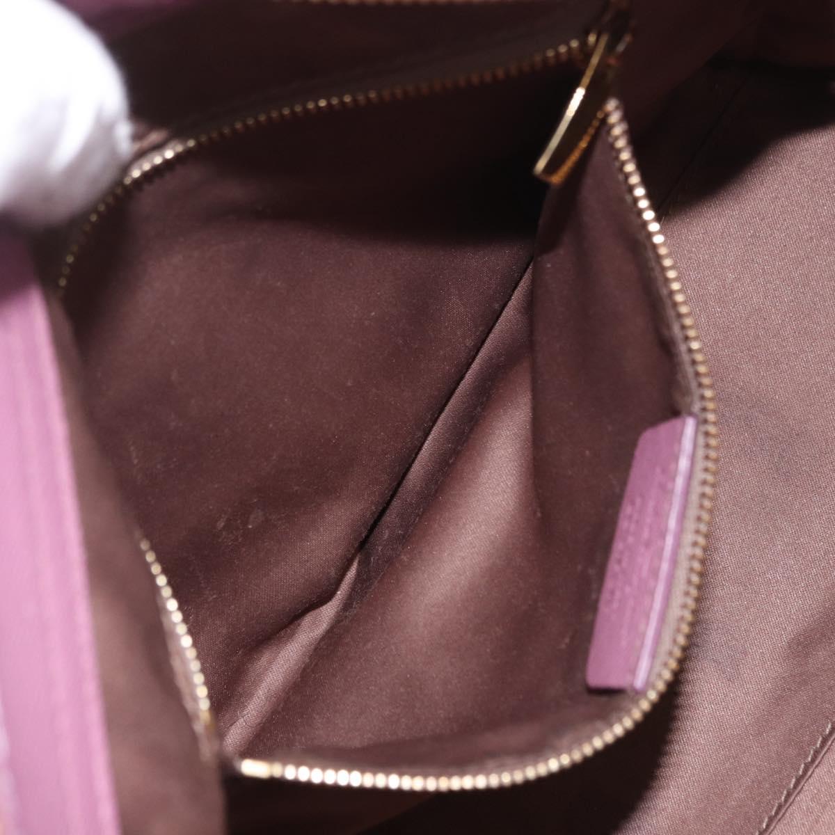 Salvatore Ferragamo Gancini Hand Bag Leather 2way Purple Gold Auth BA13724A