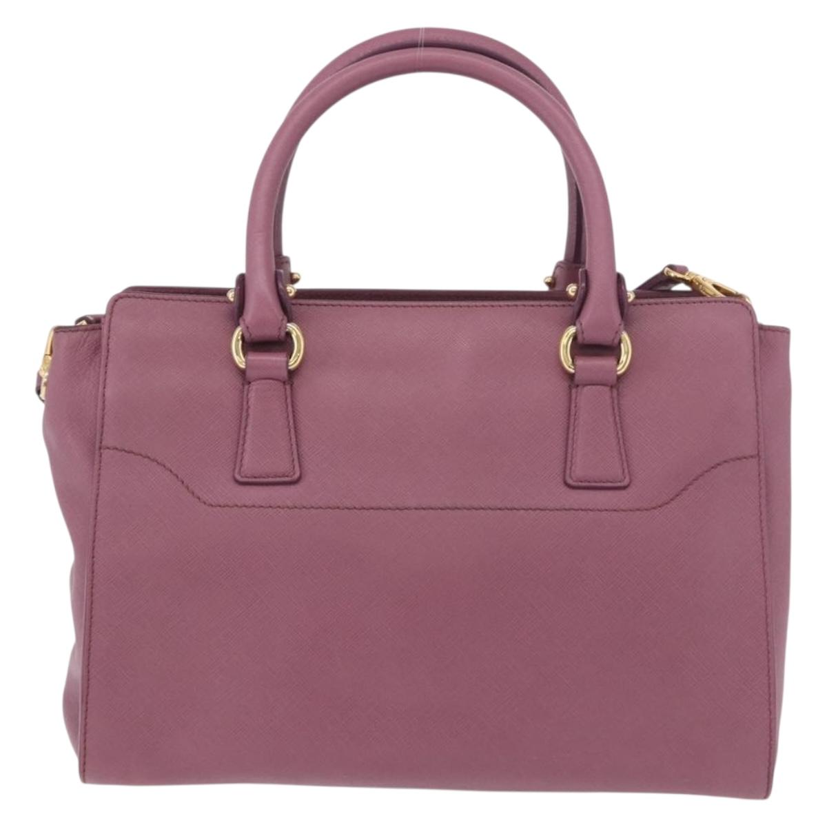 Salvatore Ferragamo Gancini Hand Bag Leather 2way Purple Gold Auth BA13724A