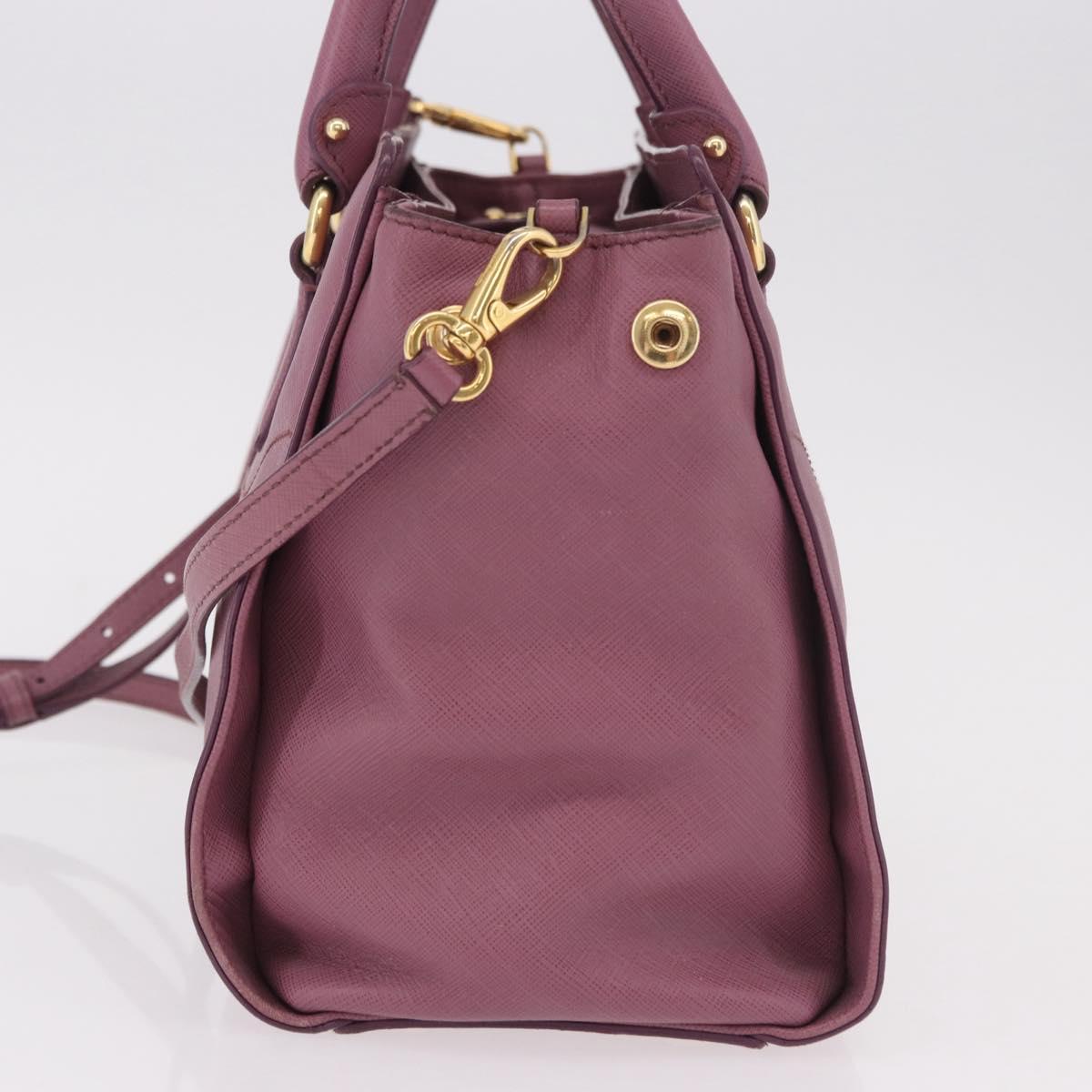 Salvatore Ferragamo Gancini Hand Bag Leather 2way Purple Gold Auth BA13724A