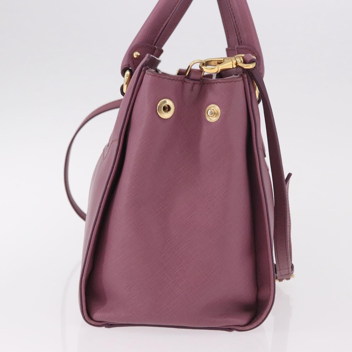 Salvatore Ferragamo Gancini Hand Bag Leather 2way Purple Gold Auth BA13724A