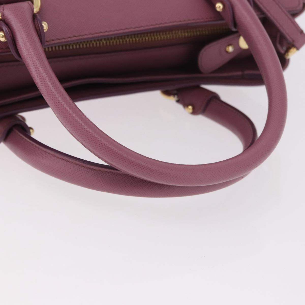 Salvatore Ferragamo Gancini Hand Bag Leather 2way Purple Gold Auth BA13724A
