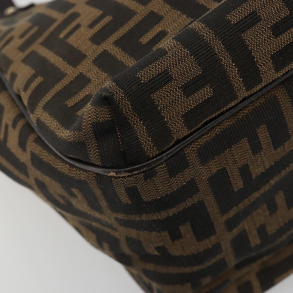 FENDI Zucca Canvas Tote Bag Black Brown Auth BA13729V