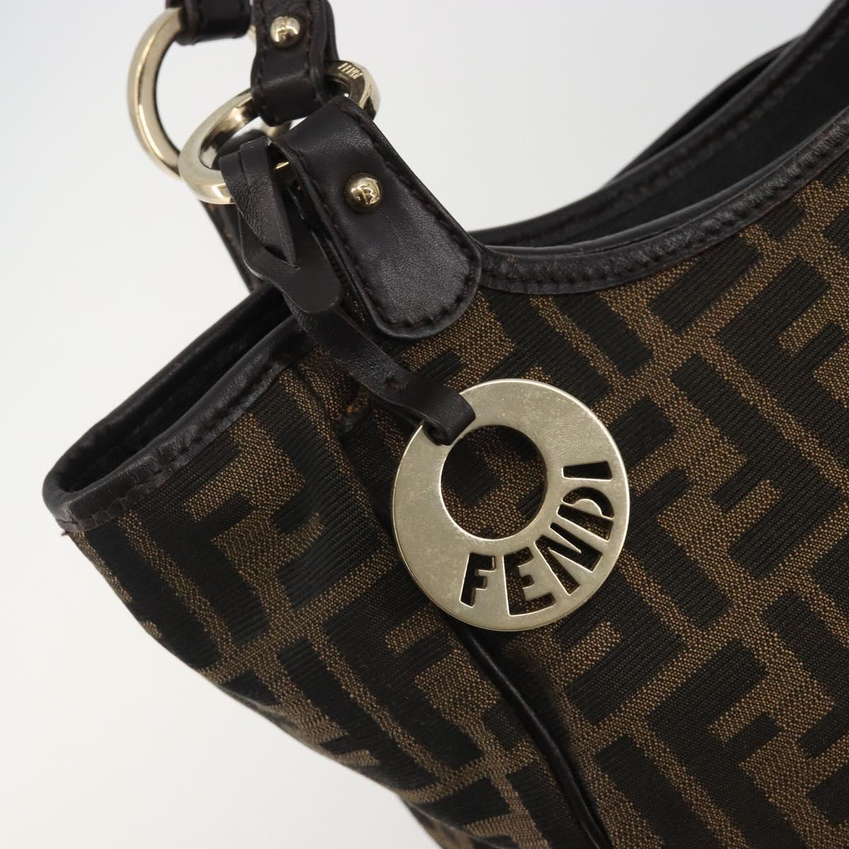 FENDI Zucca Canvas Tote Bag Black Brown Auth BA13729V