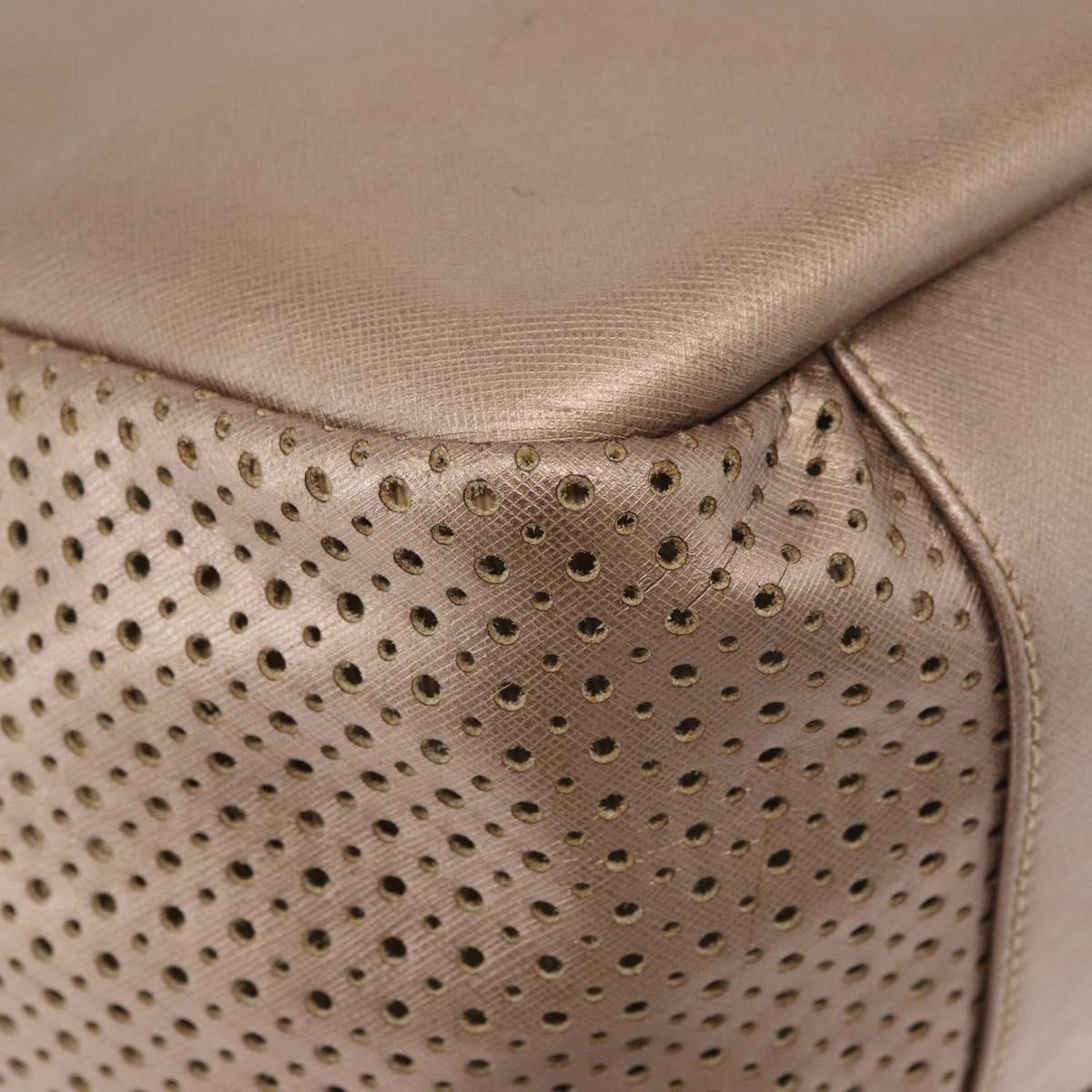Salvatore Ferragamo Gancini Shoulder Bag Leather Gold Auth BA13730