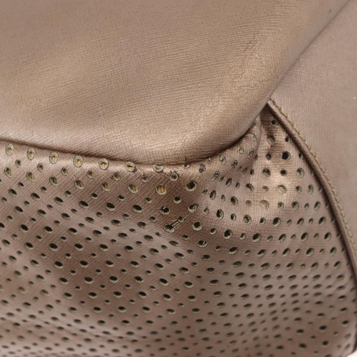 Salvatore Ferragamo Gancini Shoulder Bag Leather Gold Auth BA13730
