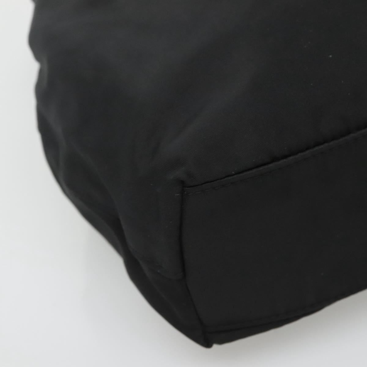 Christian Dior Maris Pearl Shoulder Bag Nylon Black Silver Auth BA1374