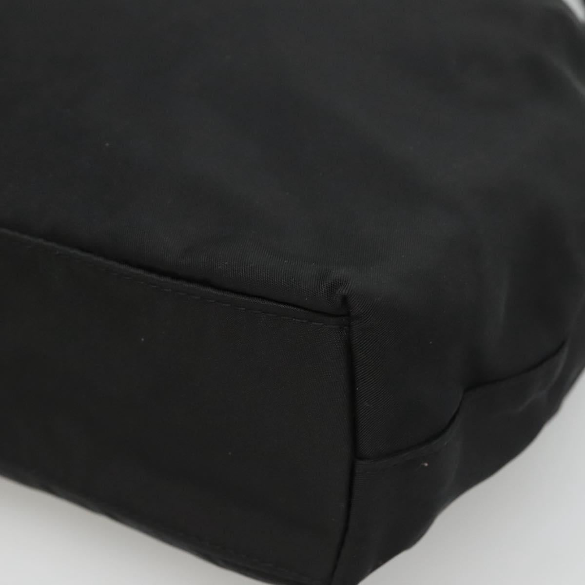 Christian Dior Maris Pearl Shoulder Bag Nylon Black Silver Auth BA1374