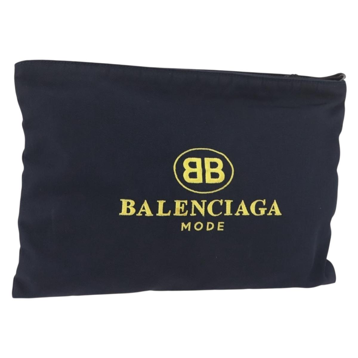 BALENCIAGA Clutch Bag Nylon Black 459745 Auth BA13749A