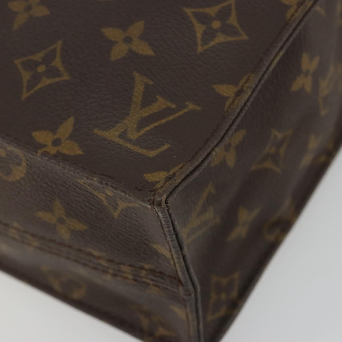 LOUIS VUITTON Monogram Sac Plat Hand Bag M51140 LV Auth BA13755
