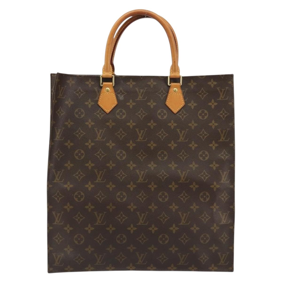 LOUIS VUITTON Monogram Sac Plat Hand Bag M51140 LV Auth BA13755